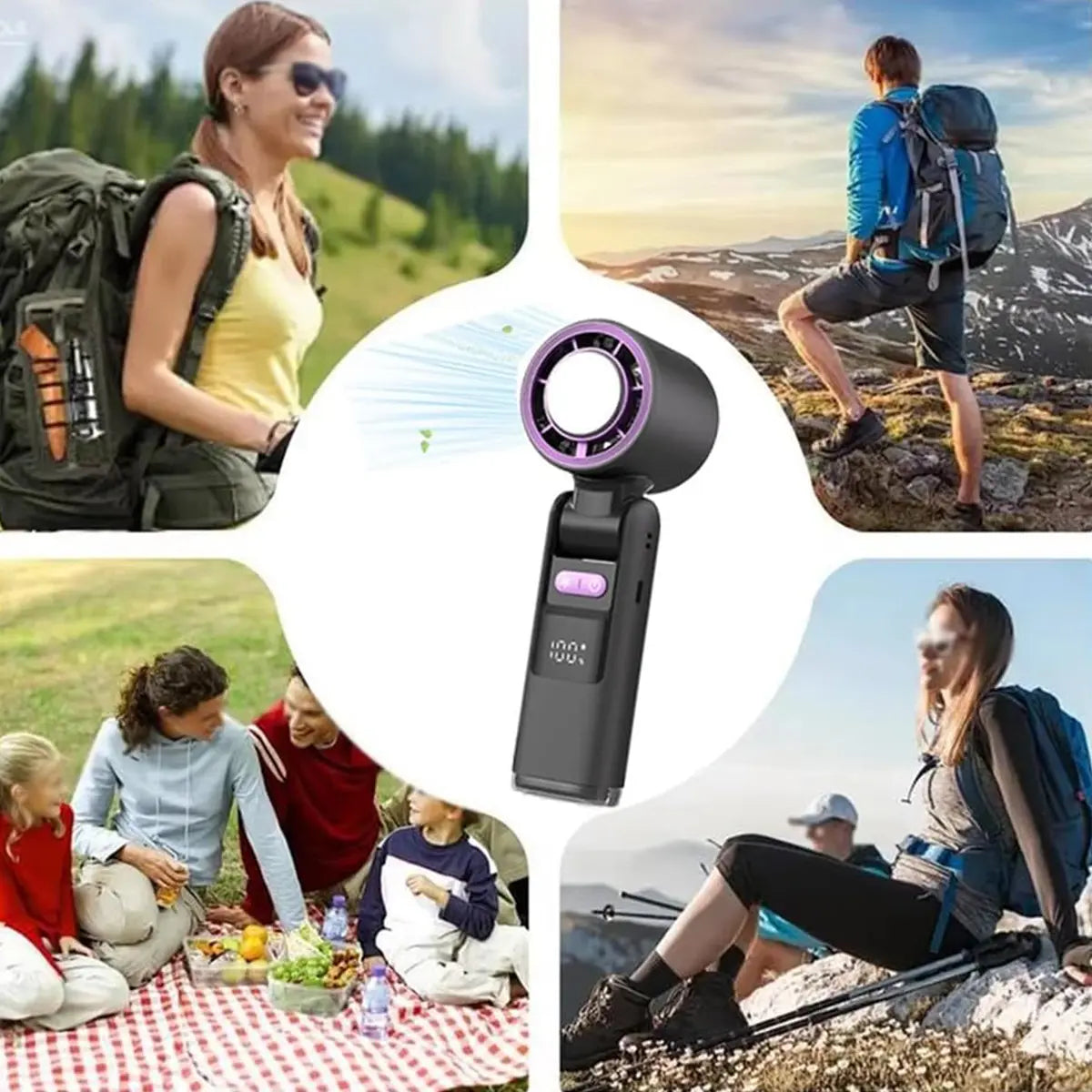 Portable Fan Handheld High Speed Fan 199 Adjustable Levels Foldable for Summer Travel Vacation Essentials& Outdoor Activities Cool Fan