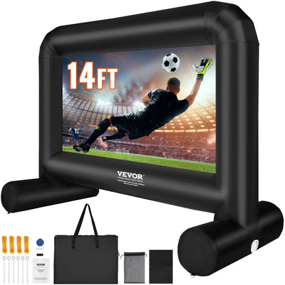 【Dealsforyoudays】Vevor Inflatable Movie Screen 24FT Inflatable Projector Screen for outside with 360W Air Blower Inflatable Screen Oxford Fabric Material Blow up Screen for Outdoor Movie Supports Front/Rear Projection