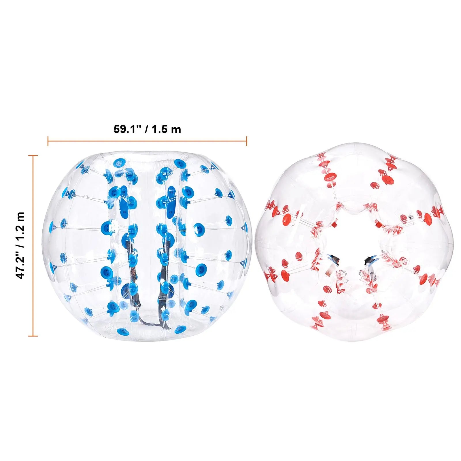 【Dealsforyoudays】Vevor Inflatable Bumper Balls 2-Pack, 5FT/1.5M Body Sumo Zorb Balls for Teen & Adult, 0.8Mm Thick PVC Human Hamster Bubble Balls for Outdoor Team Gaming Play, Bumper Bopper Toys for Garden, Yard, Park