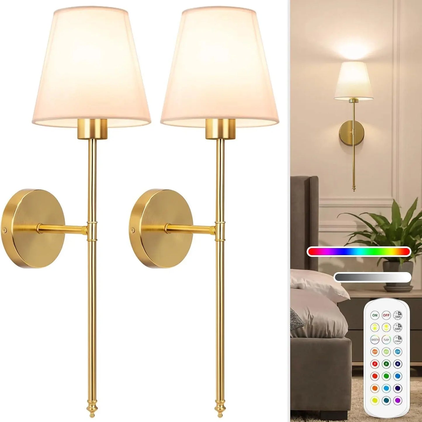 USB Rechargeable Wall-Mounted Light with Remote Control, Decorative Adjustable Indoor Wall Light for Bedroom, Living Room and Corridor #GLOBAL PICKS