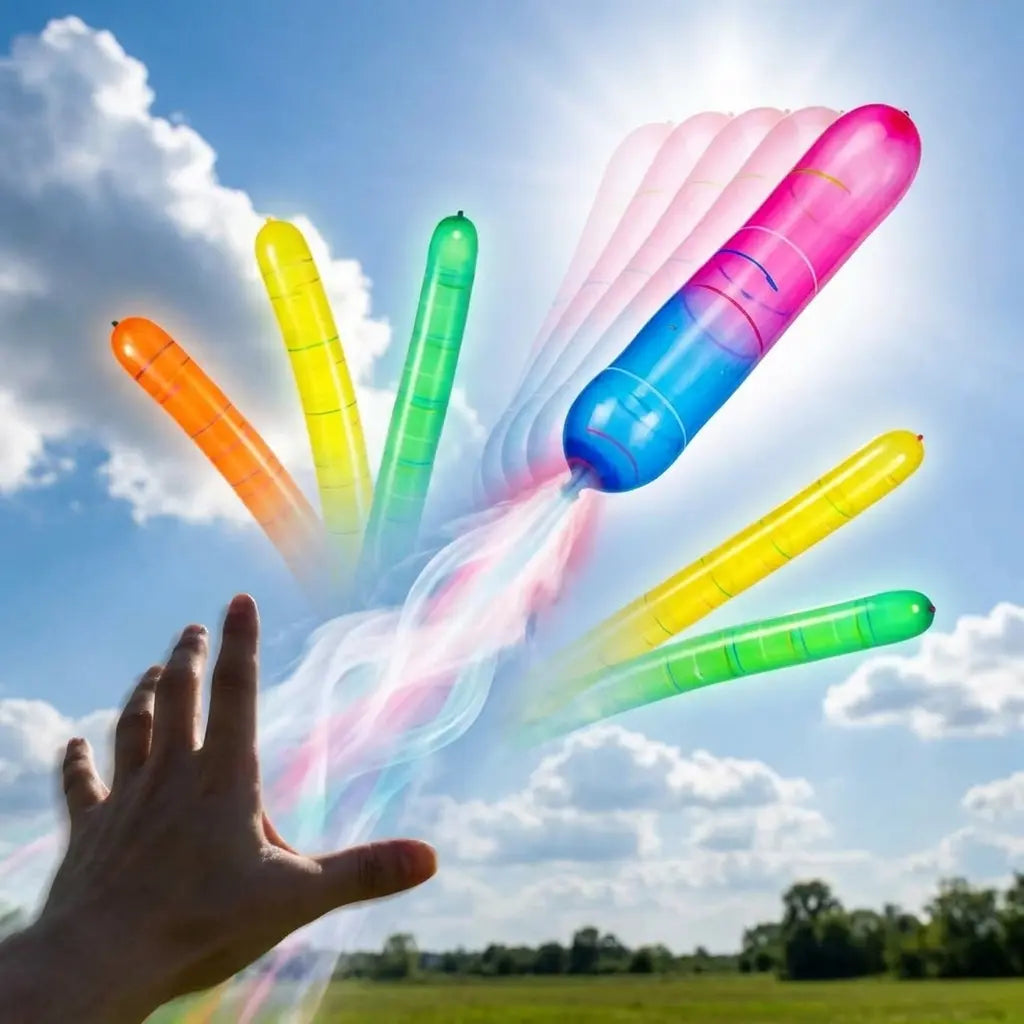50/100-Pack Rocket Balloon Set, Balloon Party Supplies with Aerodynamic Tip, Easy-Filling Pump, Reusable No-Refill Design for Outdoor & Indoor Fun, Kids Stuff, Toys for Boys, Gifts for Kids, Mother'S Day Gift Option